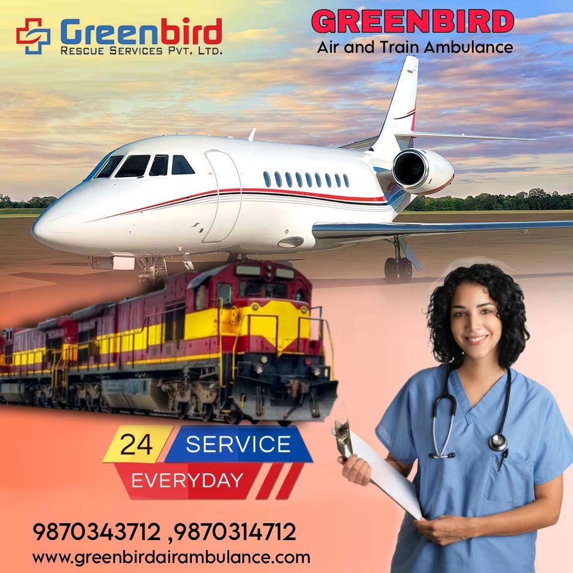 Greenbird Air and Train Ambulance Services in Patna Guarantees the Journey to be Risk-Free for Patients